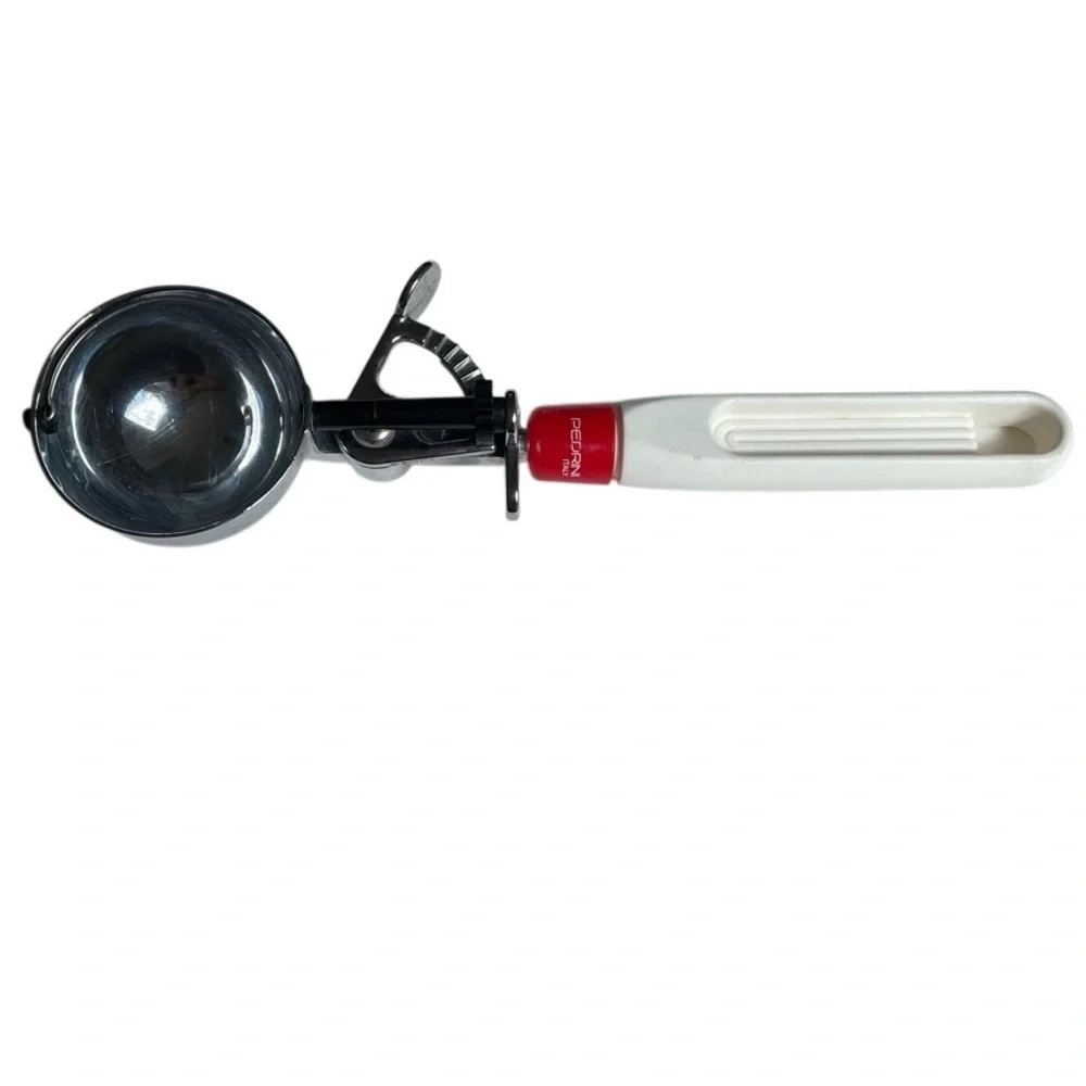 Vintage Pedrini Ice Cream Scoop Red Plastic Handle Made in Italy